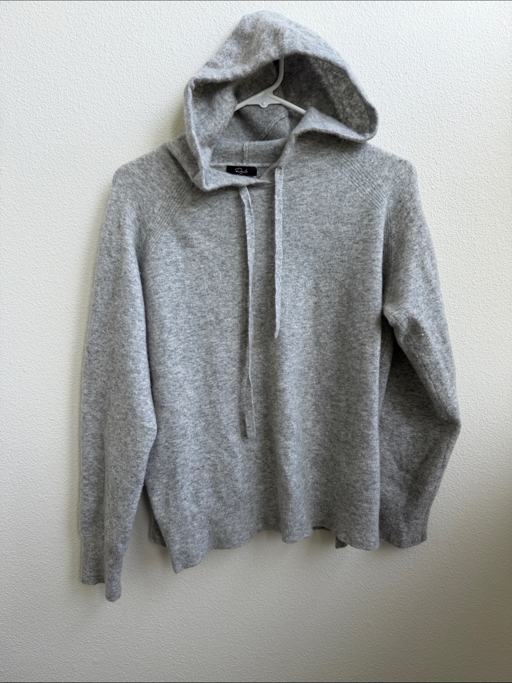 Rails Aster Heather Grey Cashmere Blend Hoodie Sweater Small